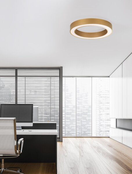 LED Deckenleuchte in Gold Ø 60 cm dimmbar Ring Farbwechsel
