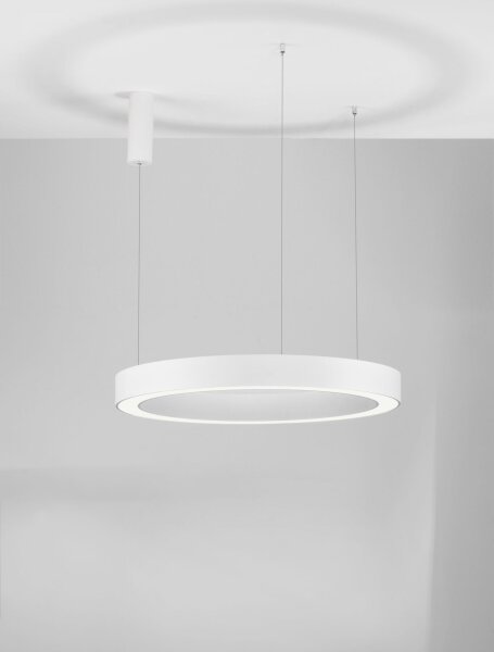 Runder LED Kronleuchter Ø 80 cm Weiß dimmbar Ring CCT Modern