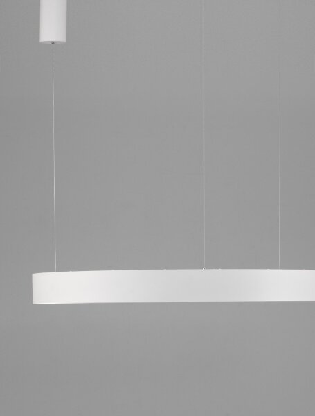 Runder LED Kronleuchter Ø 80 cm Weiß dimmbar Ring CCT Modern