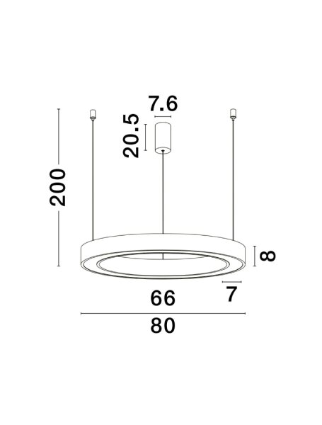 Runder LED Kronleuchter Ø 80 cm Weiß dimmbar Ring CCT Modern