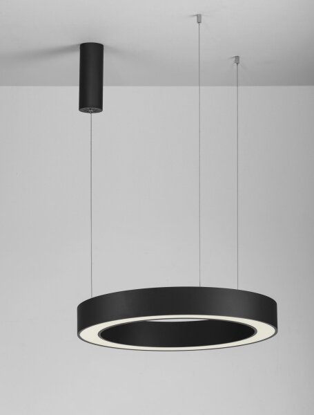 Moderner LED Kronleuchter Ø 60 cm dimmbar Schwarz Ring