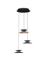LED Pendelleuchte 42 cm breit in Schwarz Gold dimmbar Modern