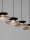 LED Hängelampe in Schwarz Gold 132 cm lang dimmbar 5 flammig