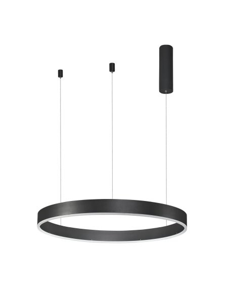 LED Pendelleuchte Schwarz Ø 60 cm dimmbar Ring CCT Aluminium