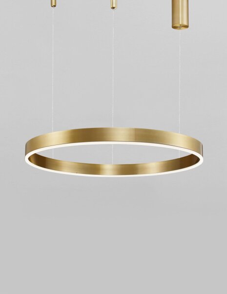 LED Pendelleuchte Ring in Gold Ø 80 cm dimmbar warmweiß