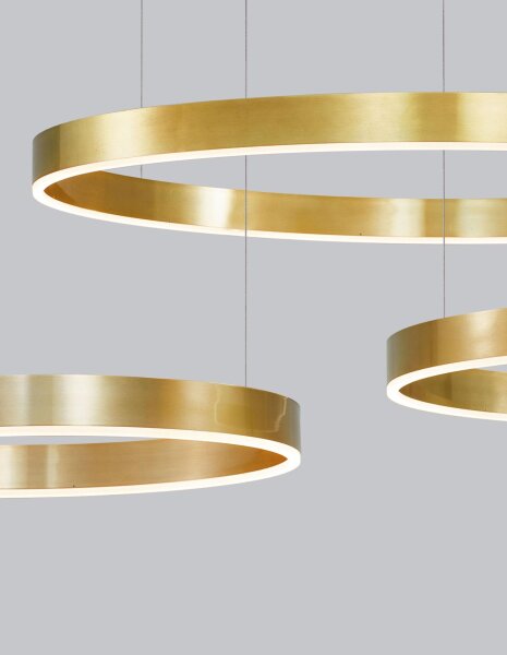 LED Kronleuchter in Gold Ø 60 cm dimmbar Ring warmweiß