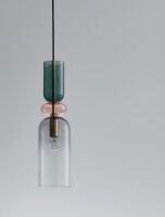 Pendelleuchte schmal E14 10,8 cm breit in Gold Grau...