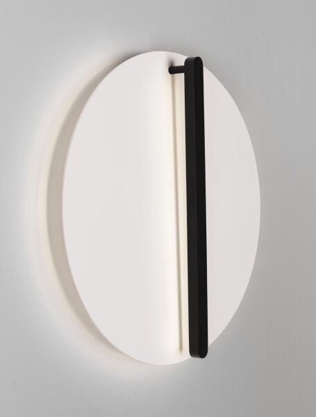 LED Wandlampe rund 40 cm breit Weiß Schwarz dimmbar warmweiß