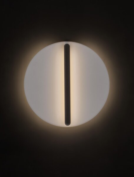 LED Wandlampe Weiß Schwarz 30 cm breit dimmbar rund warmweiß
