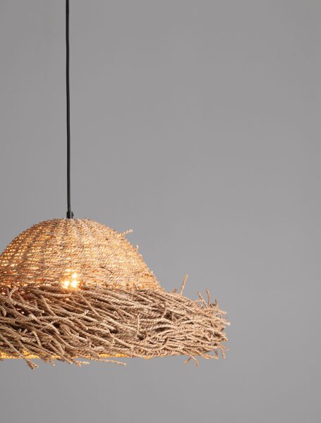 Pendelleuchte E27 Ø 65 cm Schwarz Braun höhenverstellbar