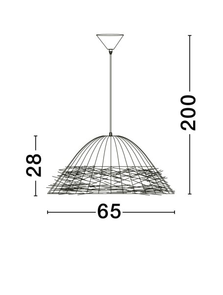Pendelleuchte E27 Ø 65 cm Schwarz Braun höhenverstellbar