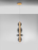 LED Pendelleuchte rund Ø 26 cm in Gold Grau...