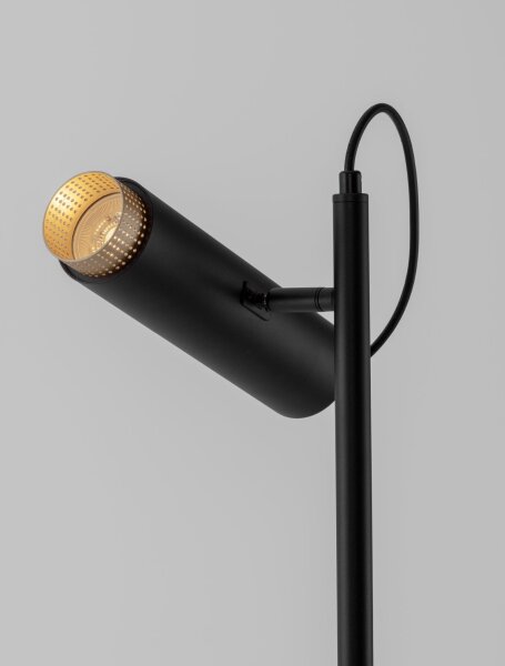 Stehlampe GU10 160 cm in Schwarz Gold schwenkbar MARVIN