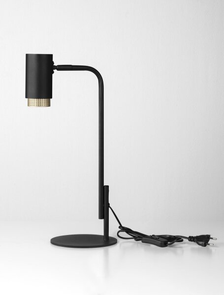 Tischlampe GU10 42 cm in Schwarz Gold MARVIN Aluminium
