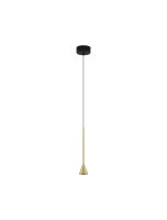 LED Pendelleuchte schmal &Oslash; 6 cm in Schwarz Gold...