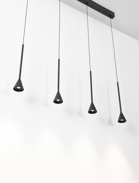 LED Pendelleuchte Schwarz 110 cm lang dimmbar Minimalistisch