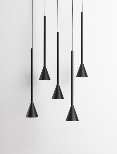 LED Hängelampe 36 cm breit Schwarz dimmbar höhenverstellbar