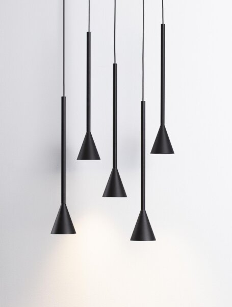 LED Hängelampe 36 cm breit Schwarz dimmbar höhenverstellbar