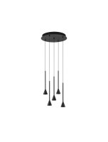 LED H&auml;ngelampe 36 cm breit Schwarz dimmbar...