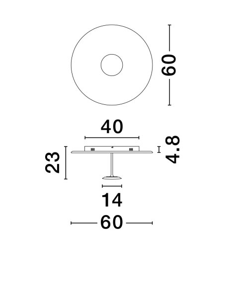 LED Deckenlampe Ø 60 cm Weiß dimmbar warmweiß MAVERICK