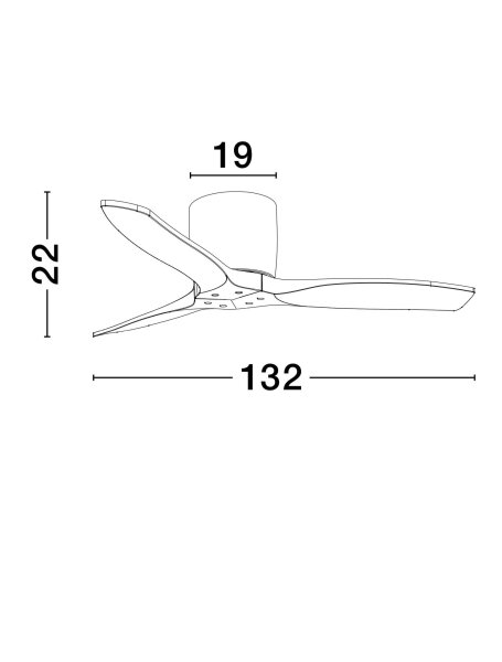 Deckenventilator Schwarz Natur Ø 132 cm Holz Fernbedienung