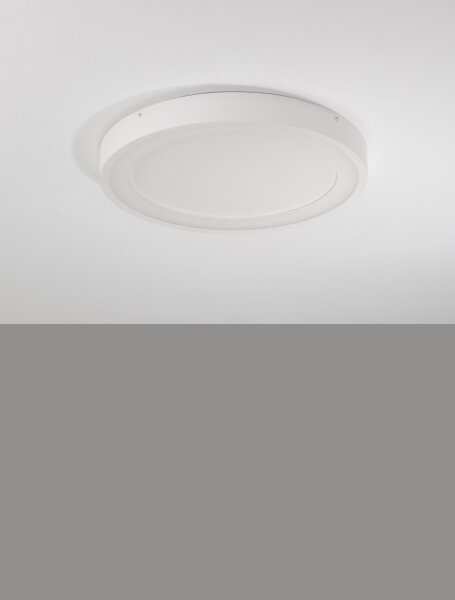 LED Deckenlampe flach Ø 45 cm Weiß Retro warmweiß MCCALL