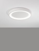 LED Deckenlampe flach Ø 45 cm Weiß Retro...
