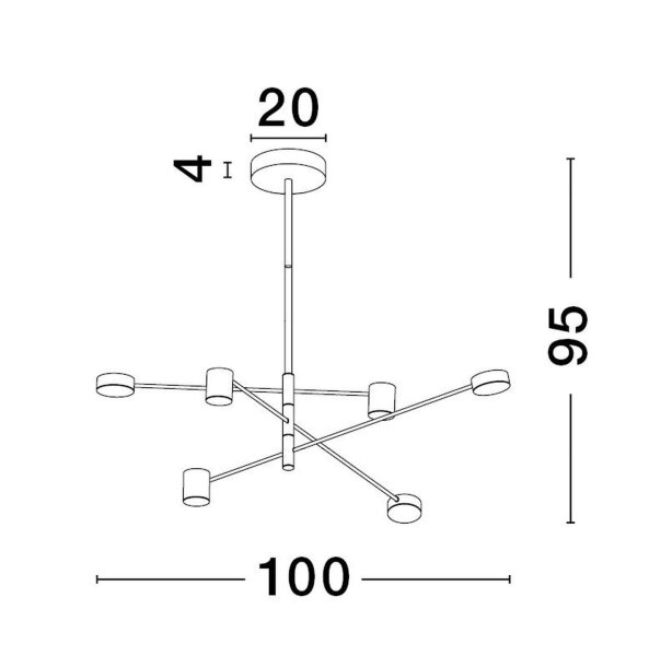 LED Deckenlampe 100 cm breit Schwarz dimmbar schwenkbar