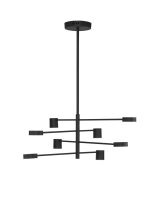 LED Deckenleuchte Schwarz dimmbar schwenkbar 8 flammig