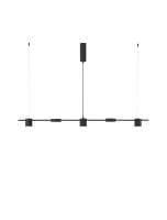 LED H&auml;ngeleuchte Schwarz 127 cm lang dimmbar 5 flammig