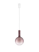 LED Pendelleuchte rund &Oslash; 25 cm Wei&szlig; Braun...