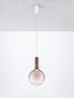 LED Pendelleuchte rund Ø 25 cm Weiß Braun...