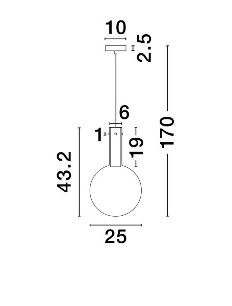 LED Hängeleuchte in Weiß Gold Ø 25 cm dimmbar Glas Metall