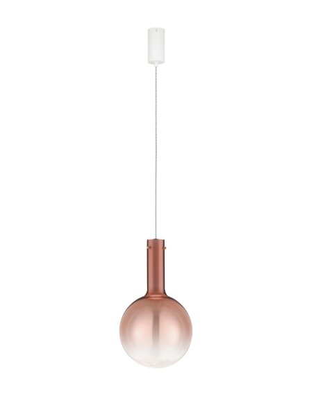 LED Pendelleuchte Glas Metall Weiß Rosa Ø 25 cm dimmbar rund