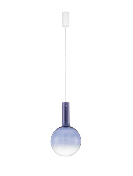 LED Hängelampe Ø 25 cm Weiß Blau dimmbar höhenverstellbar