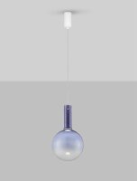 LED Hängelampe Ø 25 cm Weiß Blau...
