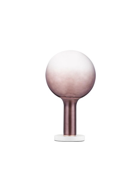 LED Tischleuchte dimmbar Weiß Braun 36 cm Glas Metall rund