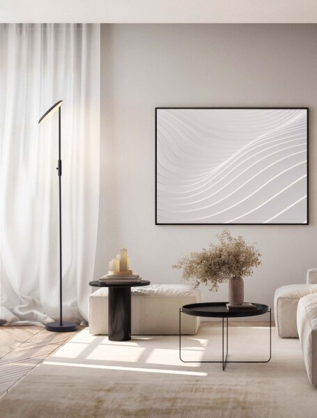 LED Stehlampe 205 cm Schwarz dimmbar schwenkbar MERRITT