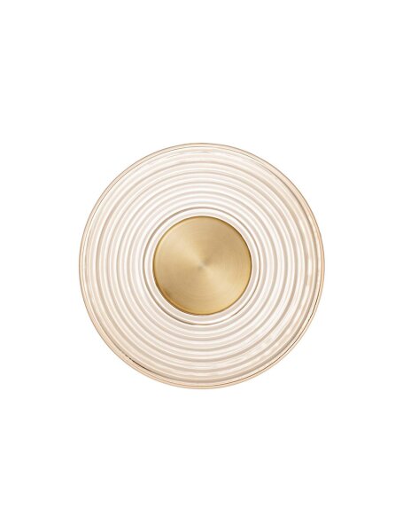 LED Wandleuchte in Gold 30 cm breit Glas rund warmweiß MERYL