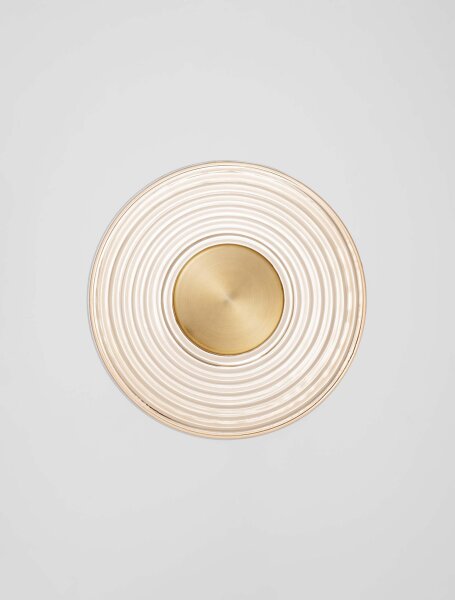 LED Wandleuchte in Gold 30 cm breit Glas rund warmweiß MERYL
