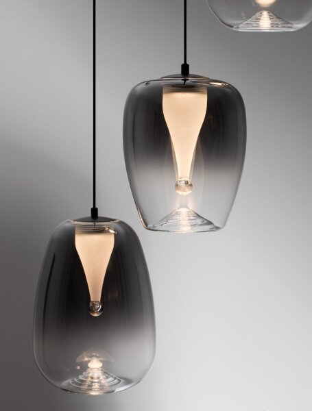 LED Hängelampe 41 cm breit Schwarz höhenverstellbar warmweiß