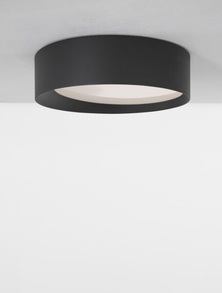 LED Deckenlampe rund Ø 45 cm Schwarz dimmbar warmweiß