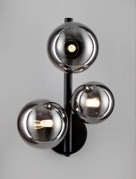 Wandleuchte Schwarz Grau 32 cm hoch G9 Rauchglas Metall