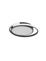 LED Deckenleuchte Schwarz Ø 40 cm flach...