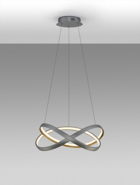 LED Hängeleuchte in Silber Gold Ø 50 cm dimmbar Design rund
