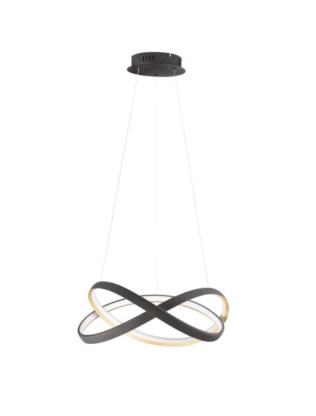 LED Pendelleuchte in Schwarz Gold Ø 50 cm dimmbar Design