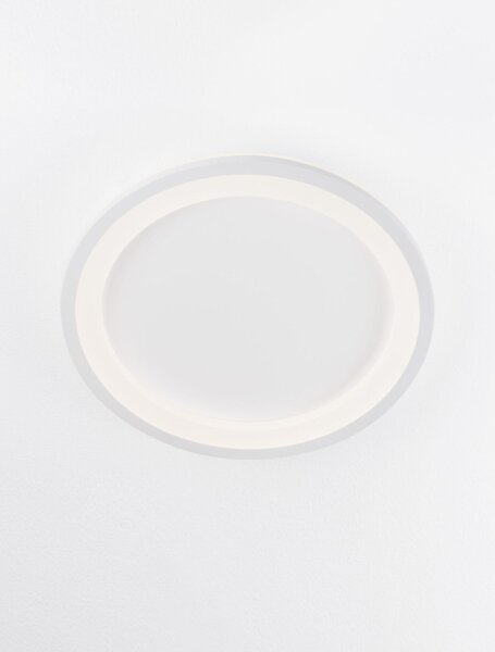 LED Deckenleuchte Weiß Ø 37 cm flach warmweiß MYLES Modern