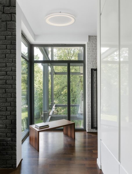LED Deckenleuchte Weiß Ø 37 cm flach warmweiß MYLES Modern