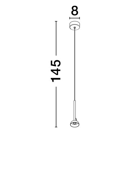 Schmale LED Pendelleuchte Ø 8 cm Schwarz höhenverstellbar