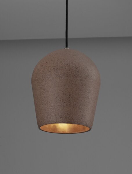 Hängelampe außen rund IP55 E27 Ø 20 cm Schwarz Rot Beton